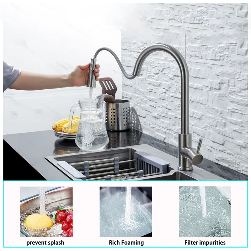Kitchen Faucet 304 Stainless Steel Pull Out Sensor Water Faucet Induction Touch Hot Cold Water Mixer Tap Sink Faucets Bathroom
Kitchen Faucet 304 Stainless Steel Pull Out Sensor Water Faucet Induction Touch Hot Cold Water Mixer Tap Sink Faucets Bathroom