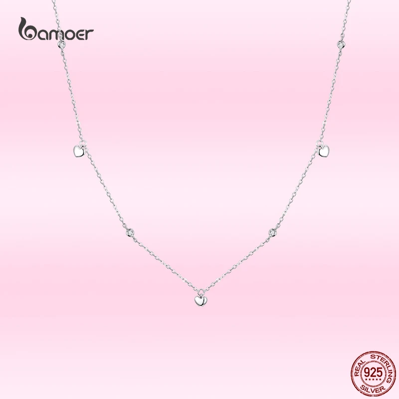 Bamoer Sterling Silver 925 Pendant Necklace for Women Chain Plated platinum CZ Simple Heart-shaped Necklace Jewelry GXN417
Bamoer Sterling Silver 925 Pendant Necklace for Women Chain Plated platinum CZ Simple Heart-shaped Necklace Jewelry GXN417