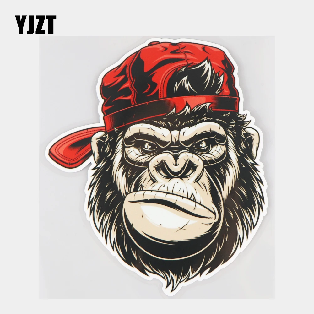 

YJZT стильная бейсбольная кепка 14,5 × 16,8 см, индивидуальные наклейки на лобовое стекло орангутана, декоративные автомобильные аксессуары 21A-0707