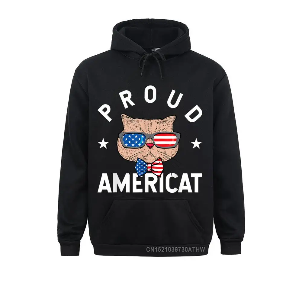 

Proud Americat Funny Patriotic 4th Of July Cat Lover Hooded Tops Hoodies Autumn Men Sweatshirts Sportswears New Design