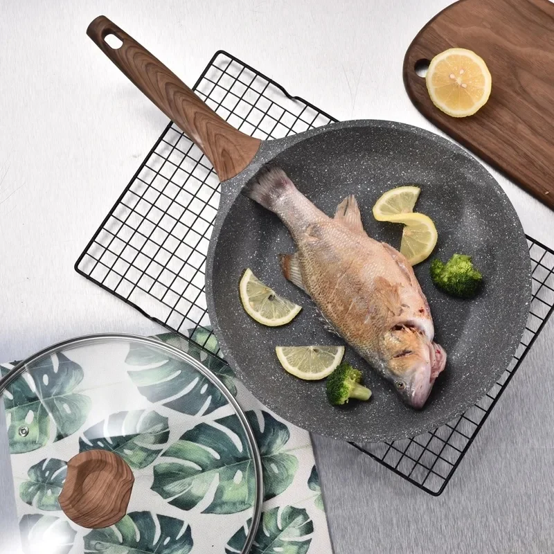 Maifan Stone Non-stick Frying Pan Wok Western Steak Frying Pan Induction Cooker Gas Stove General Non Stick Pan Griddle Pan 
Maifan Stone Non-stick Frying Pan Wok Western Steak Frying Pan Induction Cooker Gas Stove General Non Stick Pan Griddle Pan