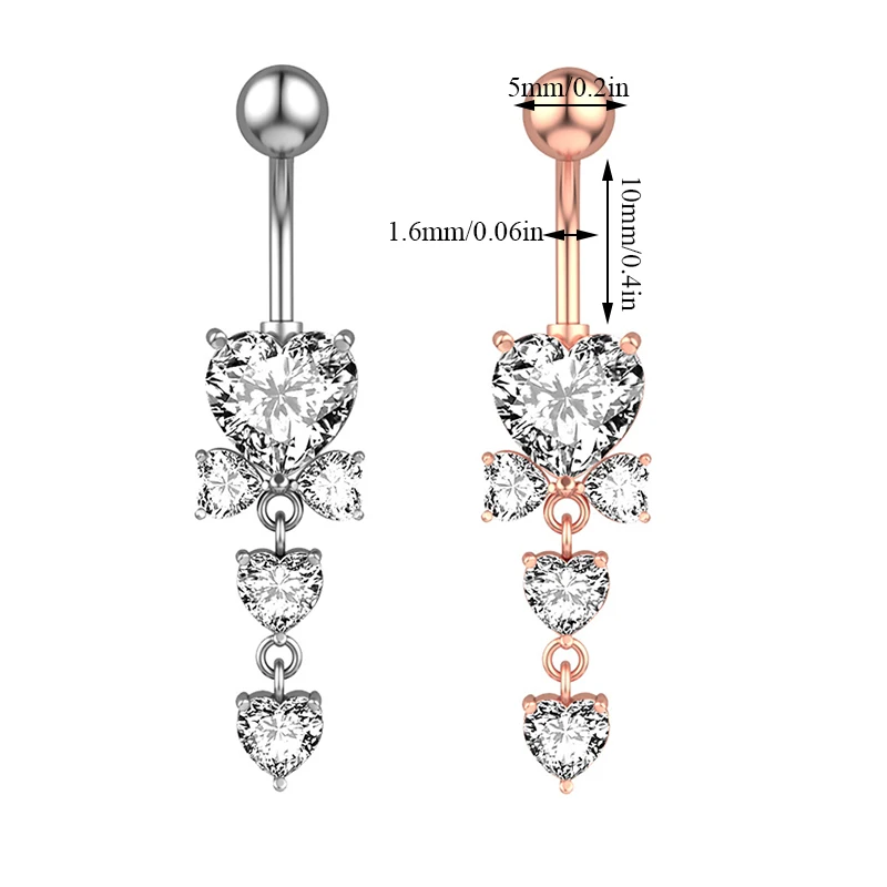 Fashion Heart Dangled Belly Navel Piercing Button Ring Simple Sweet Stainless Steel CZ Crystal Opal Ombligo Women Body Jewelry
Fashion Heart Dangled Belly Navel Piercing Button Ring Simple Sweet Stainless Steel CZ Crystal Opal Ombligo Women Body Jewelry