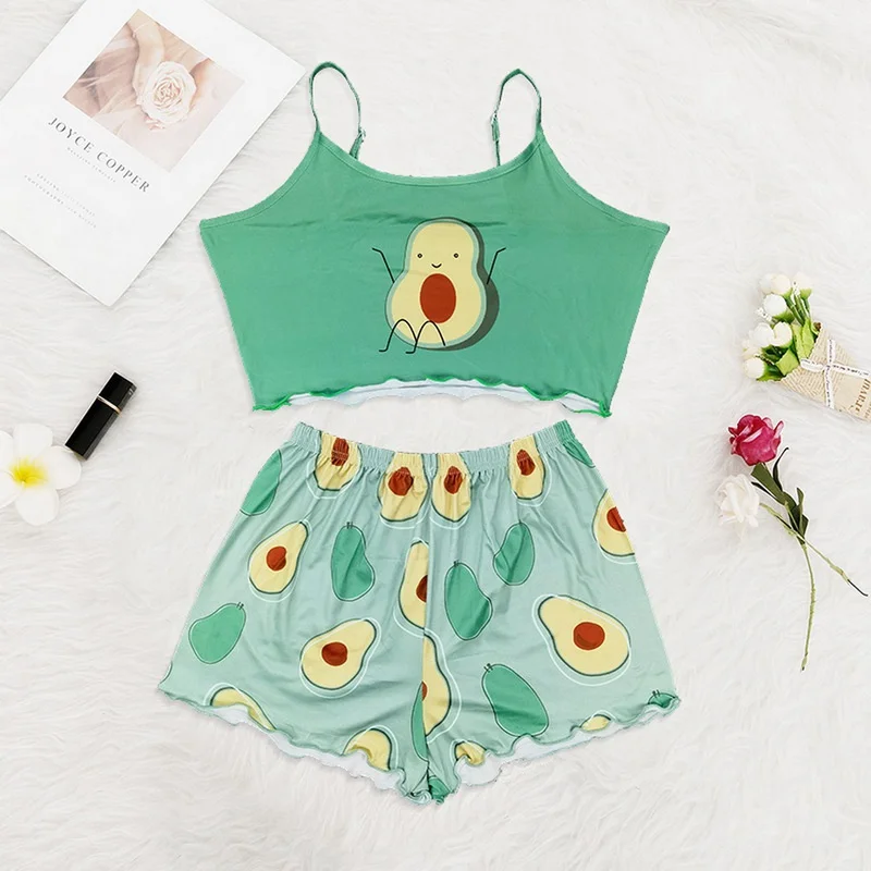 Women's Sleepwear Cute Cartoon Print Short Set Pajamas For Girl Spaghetti Strap Pajama Set Sleeveless Pyjamas Sleepwear Nighties
Women's Sleepwear Cute Cartoon Print Short Set Pajamas For Girl Spaghetti Strap Pajama Set Sleeveless Pyjamas Sleepwear Nighties