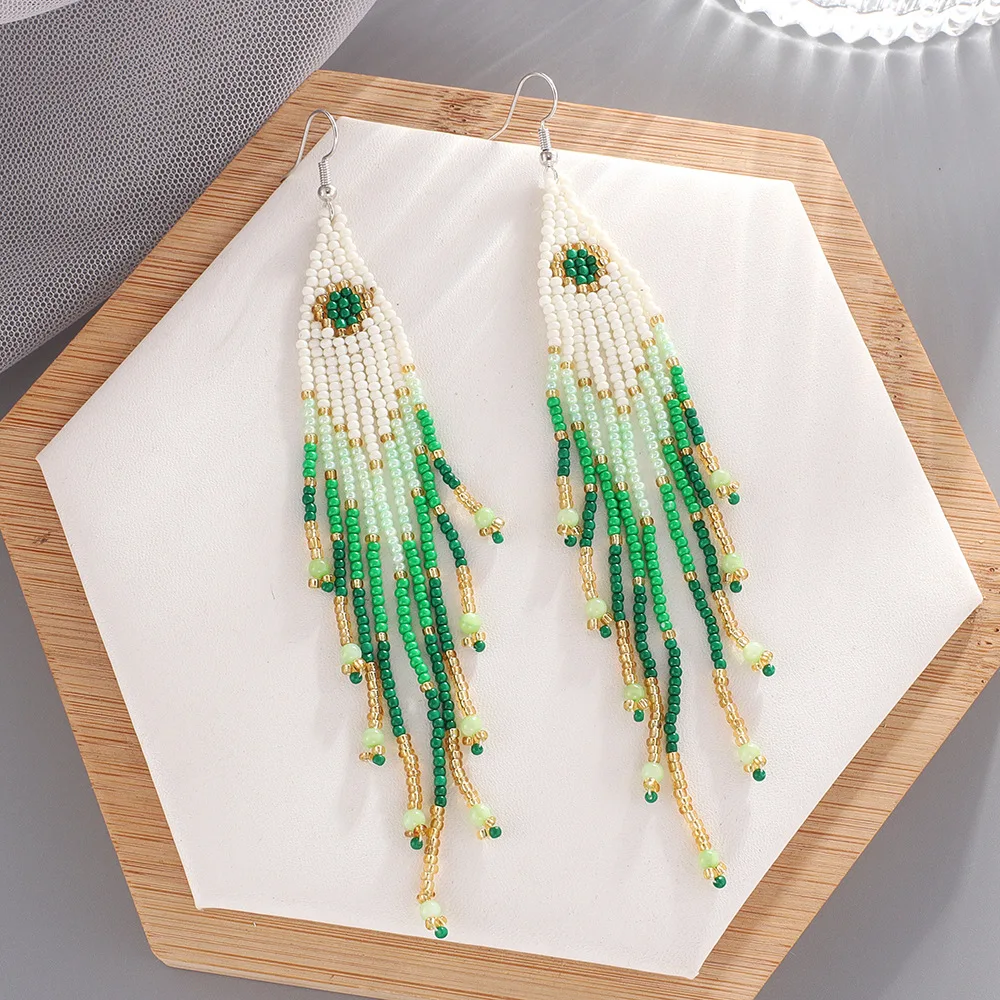Most Popular Jewelry Accessories 6 Colors Bohemia Handmade Beads Long Tassel Ethnic Boho Beaded Hangling Earrings for Women New
Most Popular Jewelry Accessories 6 Colors Bohemia Handmade Beads Long Tassel Ethnic Boho Beaded Hangling Earrings for Women New