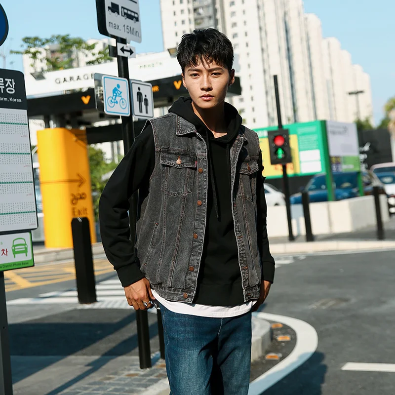 blue Men's Denim Vest men's autumn Korean slim Jacket Vest sleeveless large denim vest handsome fashion
blue Men's Denim Vest men's autumn Korean slim Jacket Vest sleeveless large denim vest handsome fashion