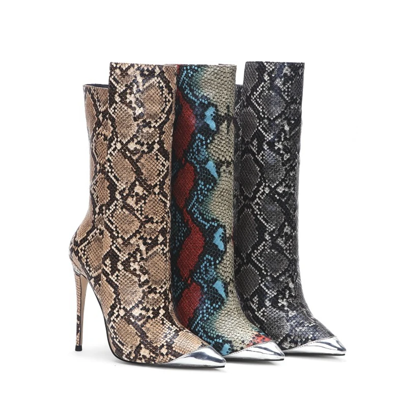 ORCHA LISA Mid calf Boots Metal Pointed Toe 11cm Thin High Heels Zipper Snake Mixed Color Big size 35-45 Retro Casual C1780
ORCHA LISA Mid calf Boots Metal Pointed Toe 11cm Thin High Heels Zipper Snake Mixed Color Big size 35-45 Retro Casual C1780