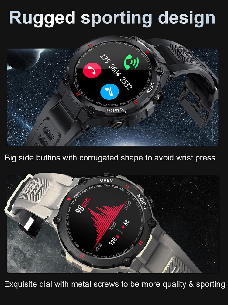 Смарт-часы Xiaomi с сенсорным экраном 1 28 дюйма Bluetooth IP68 | Электроника