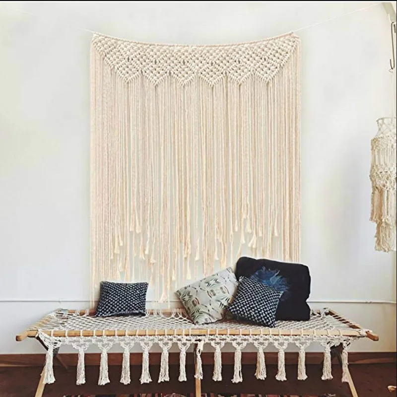 Fashion Hand-woven Curtain Tapestry Nordic Style Dyeing Home Accessories Wall Tapestries Bohemian Tassel Wedding Decoration
Fashion Hand-woven Curtain Tapestry Nordic Style Dyeing Home Accessories Wall Tapestries Bohemian Tassel Wedding Decoration