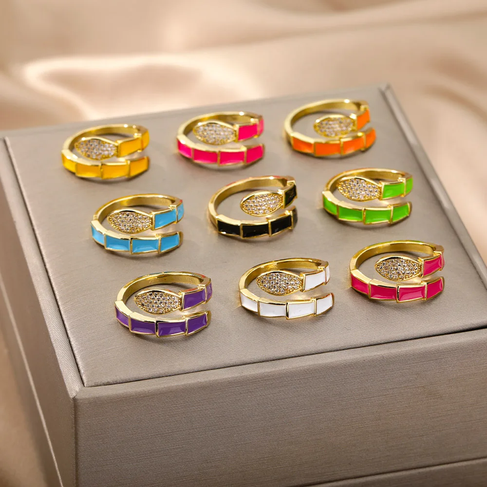 Colorful Dripping Oil Bamboo Snake Rings For Women Goth Crystal Bamboo Adjustable Finger Ring Christmas Party Jewelry Gift 2021
Colorful Dripping Oil Bamboo Snake Rings For Women Goth Crystal Bamboo Adjustable Finger Ring Christmas Party Jewelry Gift 2021