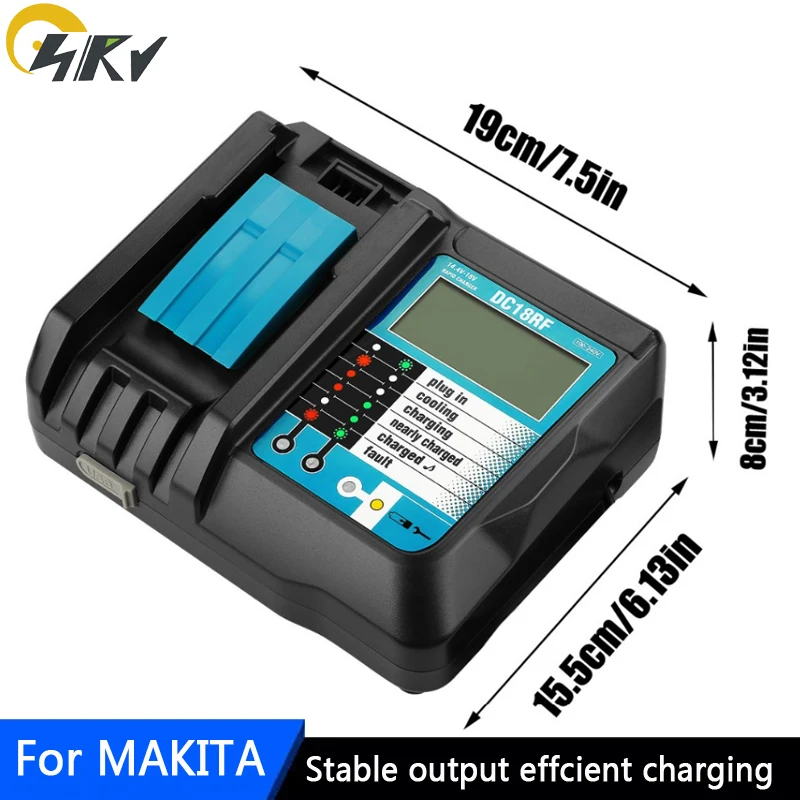 DC18RF Rapid Charger Replacement Power Tools Lithium-ion Charger 14.4V-18V for Makita Power Tool Battery DC18RA DC18RC With USB
DC18RF Rapid Charger Replacement Power Tools Lithium-ion Charger 14.4V-18V for Makita Power Tool Battery DC18RA DC18RC With USB
