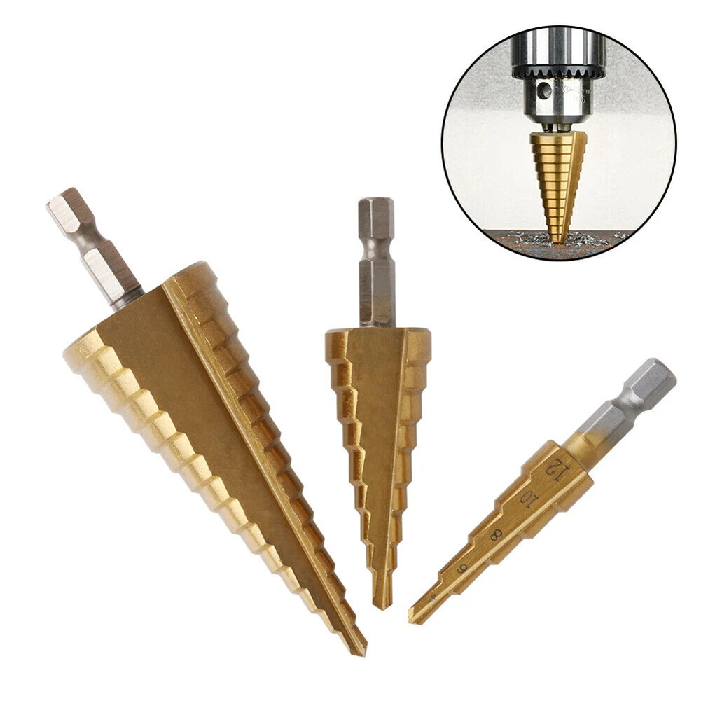 High speed Steel Step Cone Drill Step Cone Hole Cutter tool Step Drill Titanium coated
High speed Steel Step Cone Drill Step Cone Hole Cutter tool Step Drill Titanium coated