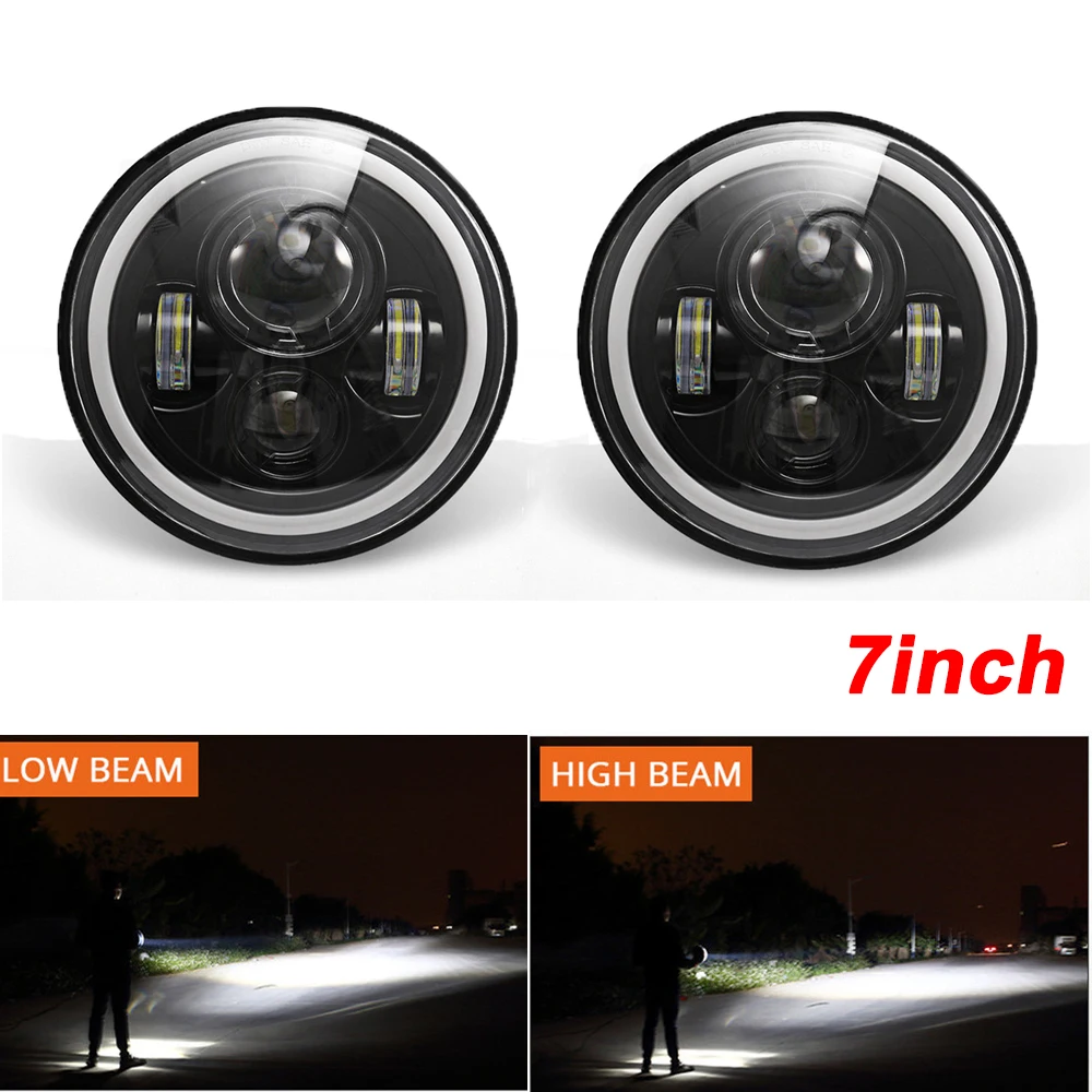 2Pcs 7 Inch Led Headlamps with Halo Ring Amber Turn Signal for Lada Niva Urban 4X4 Suzuki Samurai for Jeep Wrangler Off Road
2Pcs 7 Inch Led Headlamps with Halo Ring Amber Turn Signal for Lada Niva Urban 4X4 Suzuki Samurai for Jeep Wrangler Off Road