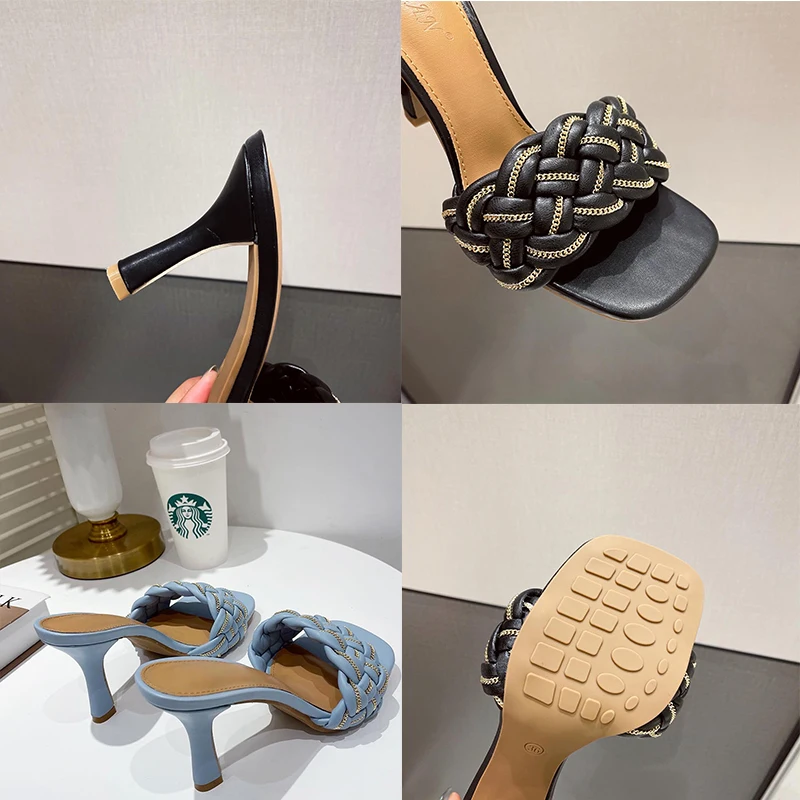 Women Shoes Chain Design High Heels Weave Women Pumps Sandals 2021 Heels High-Heeled Sandals Slippers Women Summer Footwear
Women Shoes Chain Design High Heels Weave Women Pumps Sandals 2021 Heels High-Heeled Sandals Slippers Women Summer Footwear