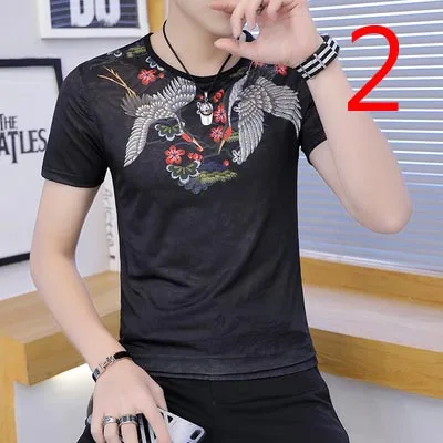 

Trend Korean version of the self-cultivation ice silk hollow half-sleeve mesh youth thin section casual compassionate men