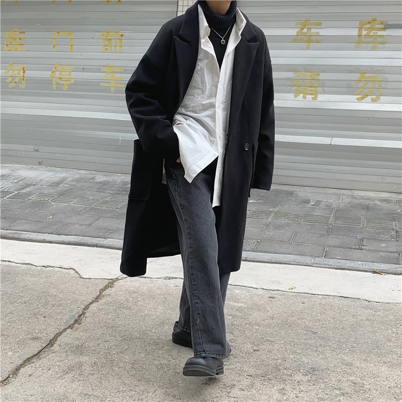 Winter Warm Solid Long Trench Jacket Men Woolen Cloth Coat Single Button Business Casual Overcoat Male Streetwear Fashion Trench
Winter Warm Solid Long Trench Jacket Men Woolen Cloth Coat Single Button Business Casual Overcoat Male Streetwear Fashion Trench