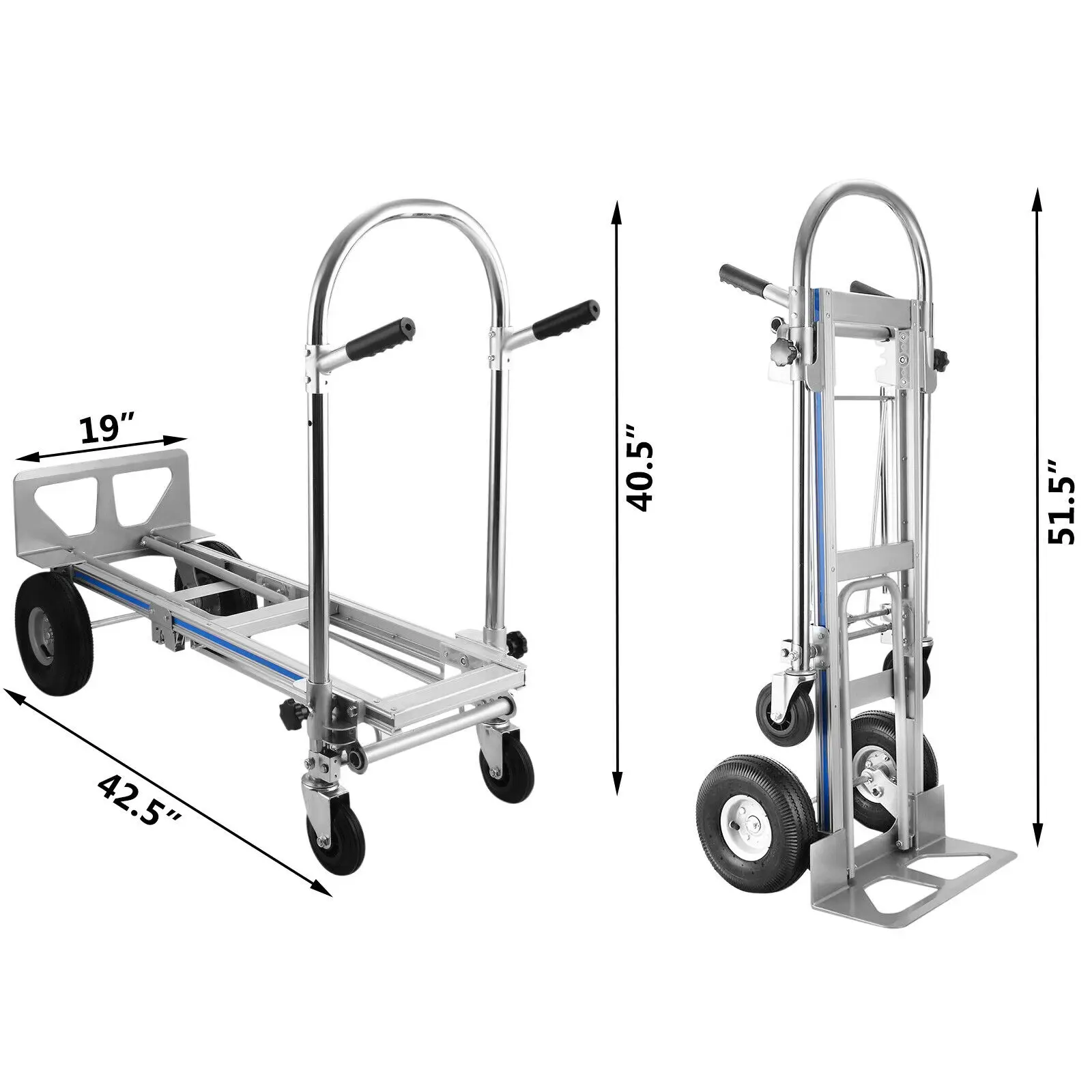 3-in-1 Aluminum Hand Truck Foldable Dolly Cart 1000 lb Capacity New Converts Regular Dolly Stair Climber
3-in-1 Aluminum Hand Truck Foldable Dolly Cart 1000 lb Capacity New Converts Regular Dolly Stair Climber