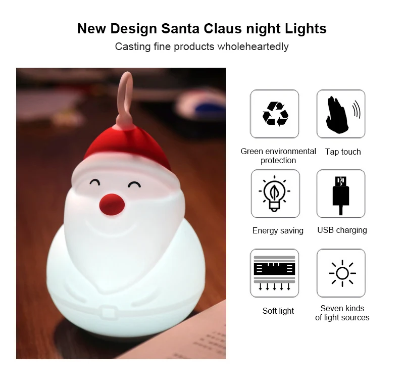 Christmas Decoration Light Santa Claus Night Light Bedroom Toys Christmas Party Decorations New Year 7 Colors Breathing Lamp
Christmas Decoration Light Santa Claus Night Light Bedroom Toys Christmas Party Decorations New Year 7 Colors Breathing Lamp