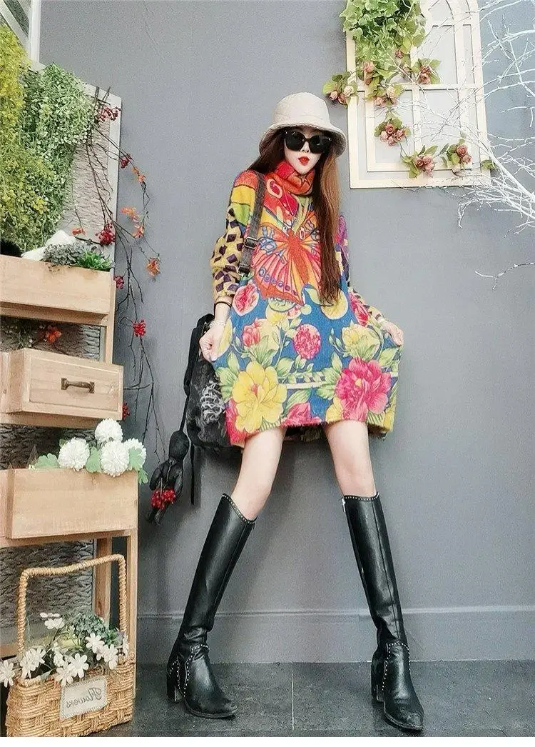 EBAIHUI Butterfly Printed Long Sweater Femme Pull Loose Pullovers Autumn Winter Long Sleeve Turtleneck Sweaters Women Jumpers
EBAIHUI Butterfly Printed Long Sweater Femme Pull Loose Pullovers Autumn Winter Long Sleeve Turtleneck Sweaters Women Jumpers