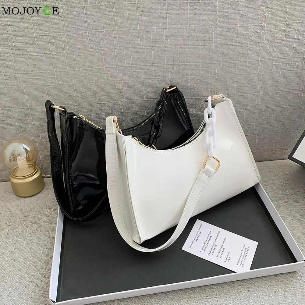 Women Patent Leather Shoulder Underarm Bags Casual Ladies Shopping Travel Solid Color Small Handbag Streetwear
Women Patent Leather Shoulder Underarm Bags Casual Ladies Shopping Travel Solid Color Small Handbag Streetwear