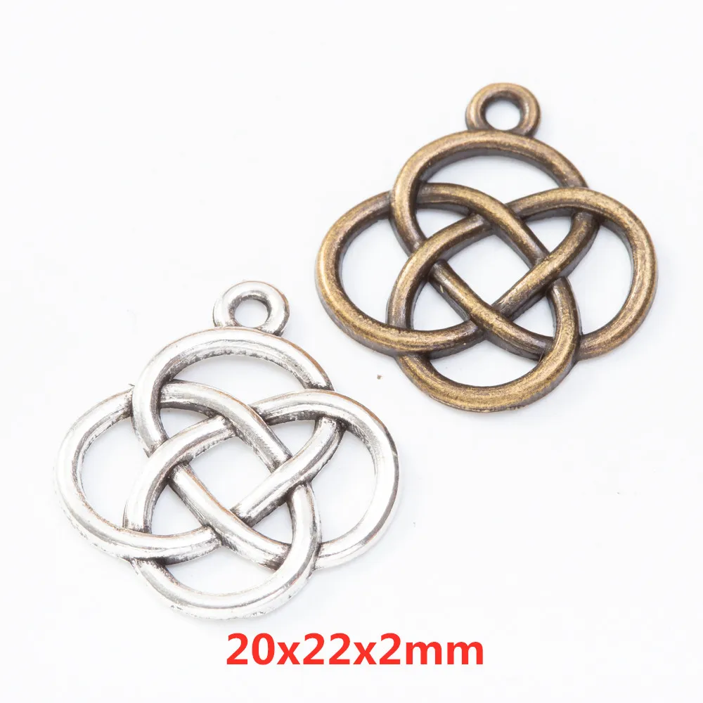 

130 Retro Chinese Knot Zinc Alloy Pendant DIY European Style Jewelry Making 8368