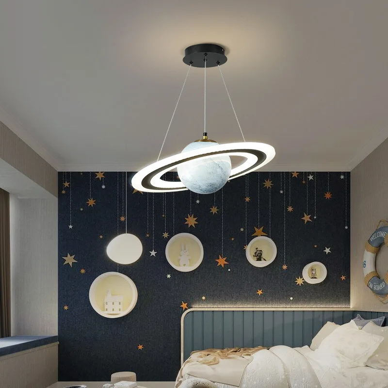 

Светодиодная Подвесная лампа в виде планеты, дизайнерский креативный светильник со стеклянными шариками для детской комнаты, гостиной, спа...