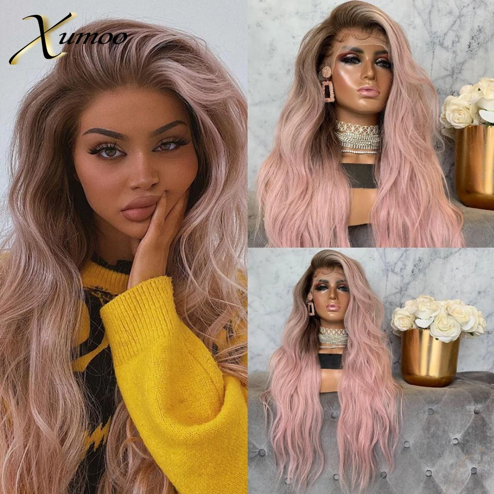 XUMOO Cheap Long Wavy Synthetic Lace Front Wigs Ombre Pink Heat Resistant Synthetic Lace Front Wig With Baby Hair Wigs For Women
XUMOO Cheap Long Wavy Synthetic Lace Front Wigs Ombre Pink Heat Resistant Synthetic Lace Front Wig With Baby Hair Wigs For Women