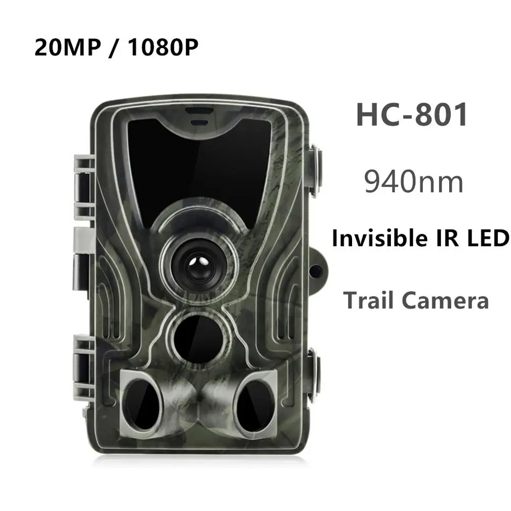 HC801 20MP охотничья камера без свечения 940nm IR LEDs Trail Camera s IP65 водонепроницаемая