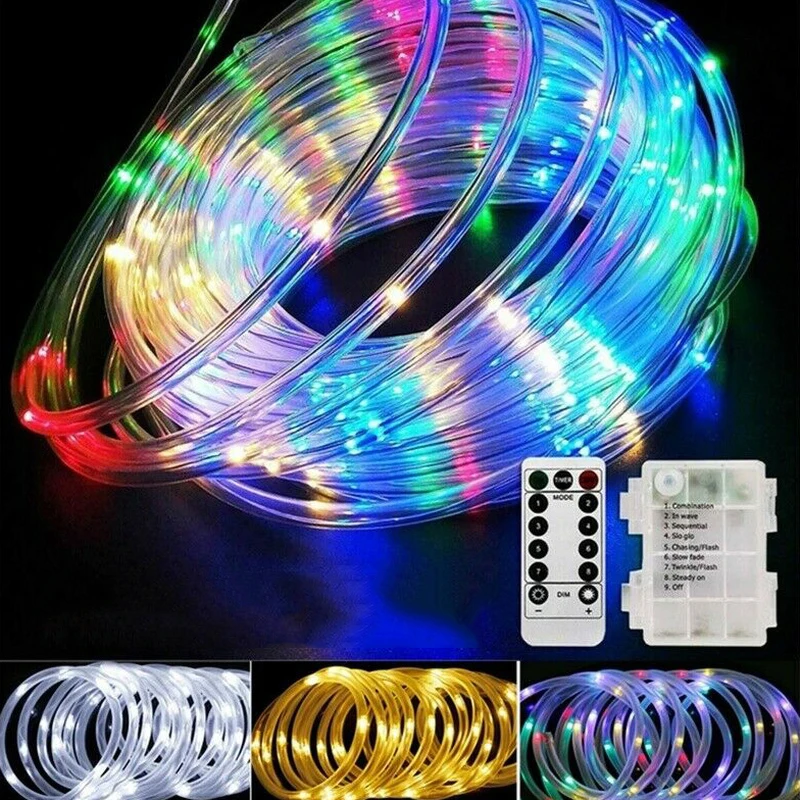 8 Modes LED Rope with Lights, Remote Control Tube Rope Garland Fairy Tale Lighting String Used for Garden Christmas Decoration
8 Modes LED Rope with Lights, Remote Control Tube Rope Garland Fairy Tale Lighting String Used for Garden Christmas Decoration