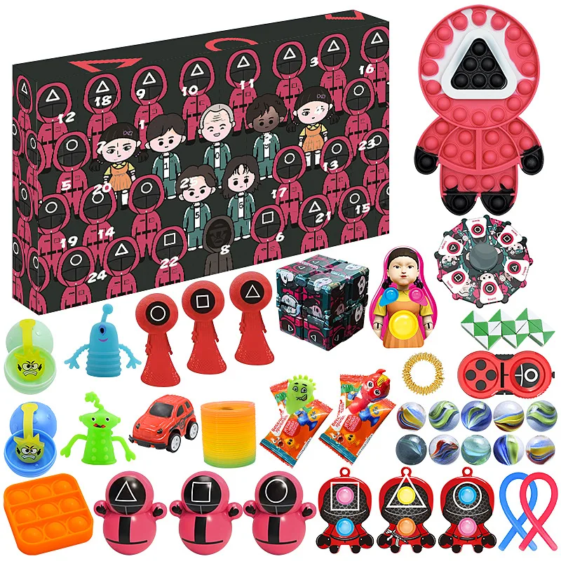 Autism Sensory Toys Squid Game Pack Set Christmas Advent Calendar Anti Stress Relief Figet Toy Kit Blind Box Kids Children Gift
Autism Sensory Toys Squid Game Pack Set Christmas Advent Calendar Anti Stress Relief Figet Toy Kit Blind Box Kids Children Gift