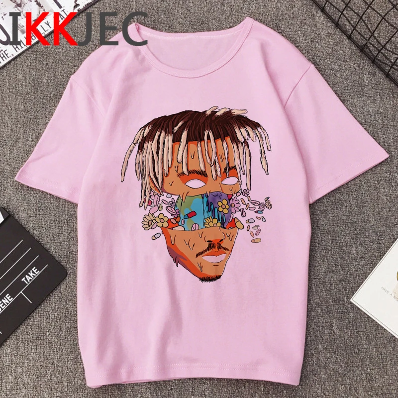 Женская Повседневная футболка в стиле хип хоп с принтом R.I.P Juice Wrld Singer Харадзюку