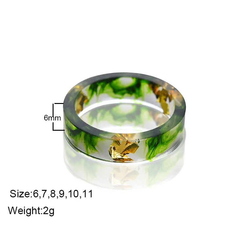 Handmade Resin Ring Jewelry with Gold Foil Paper Inside Inspire for Women Wedding Gift Size 6-11 | Украшения и аксессуары