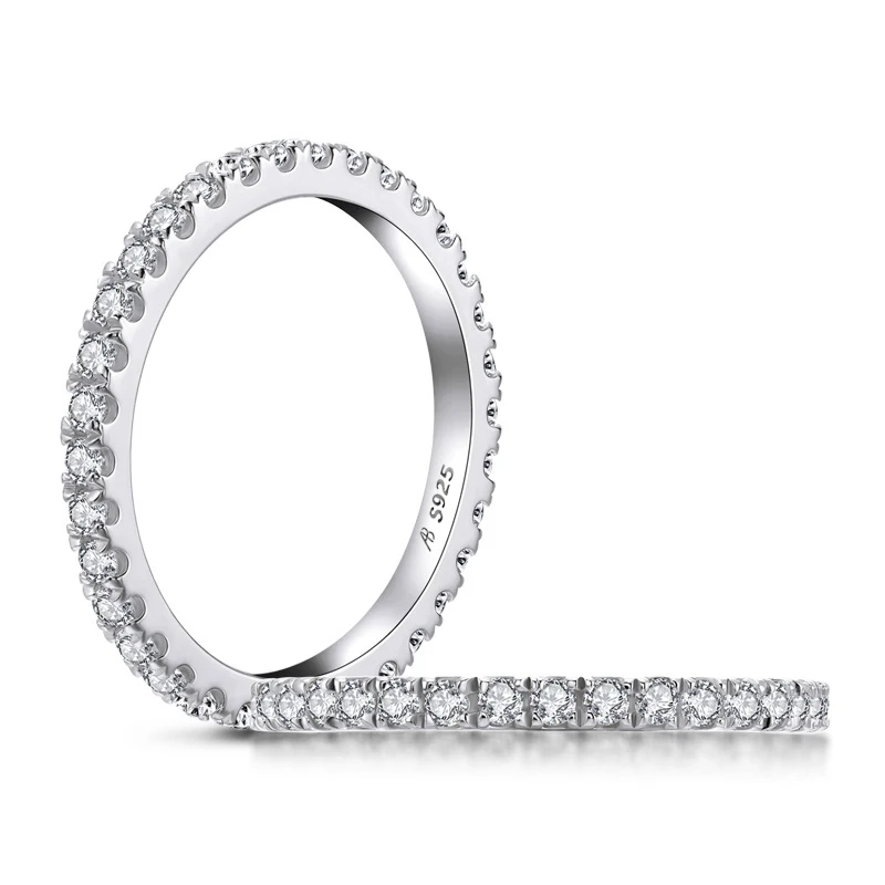 Knobspin 100% 925 Sterling Silve Single Row Full Drill Wedding Rings For Women High Carbon Diamond Party Fine Jewelry Wholesale
Knobspin 100% 925 Sterling Silve Single Row Full Drill Wedding Rings For Women High Carbon Diamond Party Fine Jewelry Wholesale