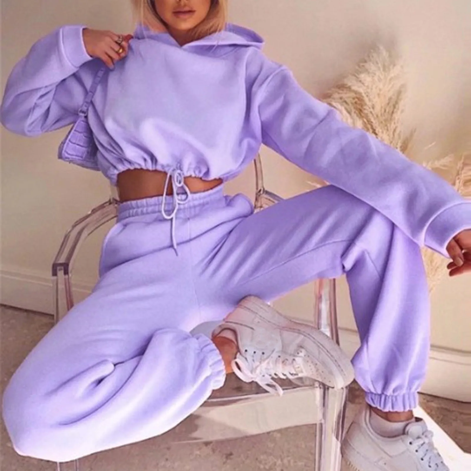 Women Sports 2 Pieces Set Sweatshirts Pullover Hoodies Pants Suit 2020 Home Sweatpants Trousers Outfits Solid Casual Tracksuit
Women Sports 2 Pieces Set Sweatshirts Pullover Hoodies Pants Suit 2020 Home Sweatpants Trousers Outfits Solid Casual Tracksuit