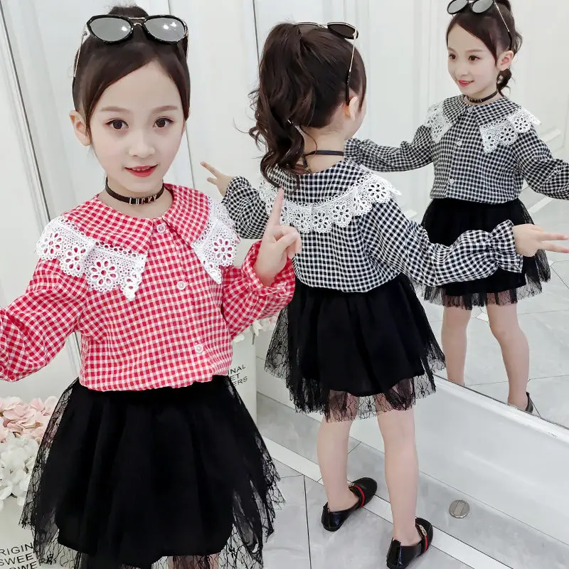 Kids Crochet Lace Collar Shirt For Girls Long Sleeve School Blouse Princess Casual Clothing Teenager Plaid Tops for Girls 4-13 T
Kids Crochet Lace Collar Shirt For Girls Long Sleeve School Blouse Princess Casual Clothing Teenager Plaid Tops for Girls 4-13 T