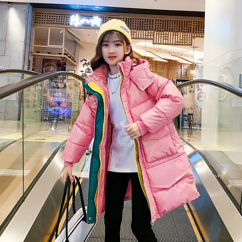 New Winter Girls Warm Clothes Casual Long Style Waterproof Hooded Outerwear Down Cotton Coat Teenage Kids Thick Snowsuit Costume
New Winter Girls Warm Clothes Casual Long Style Waterproof Hooded Outerwear Down Cotton Coat Teenage Kids Thick Snowsuit Costume