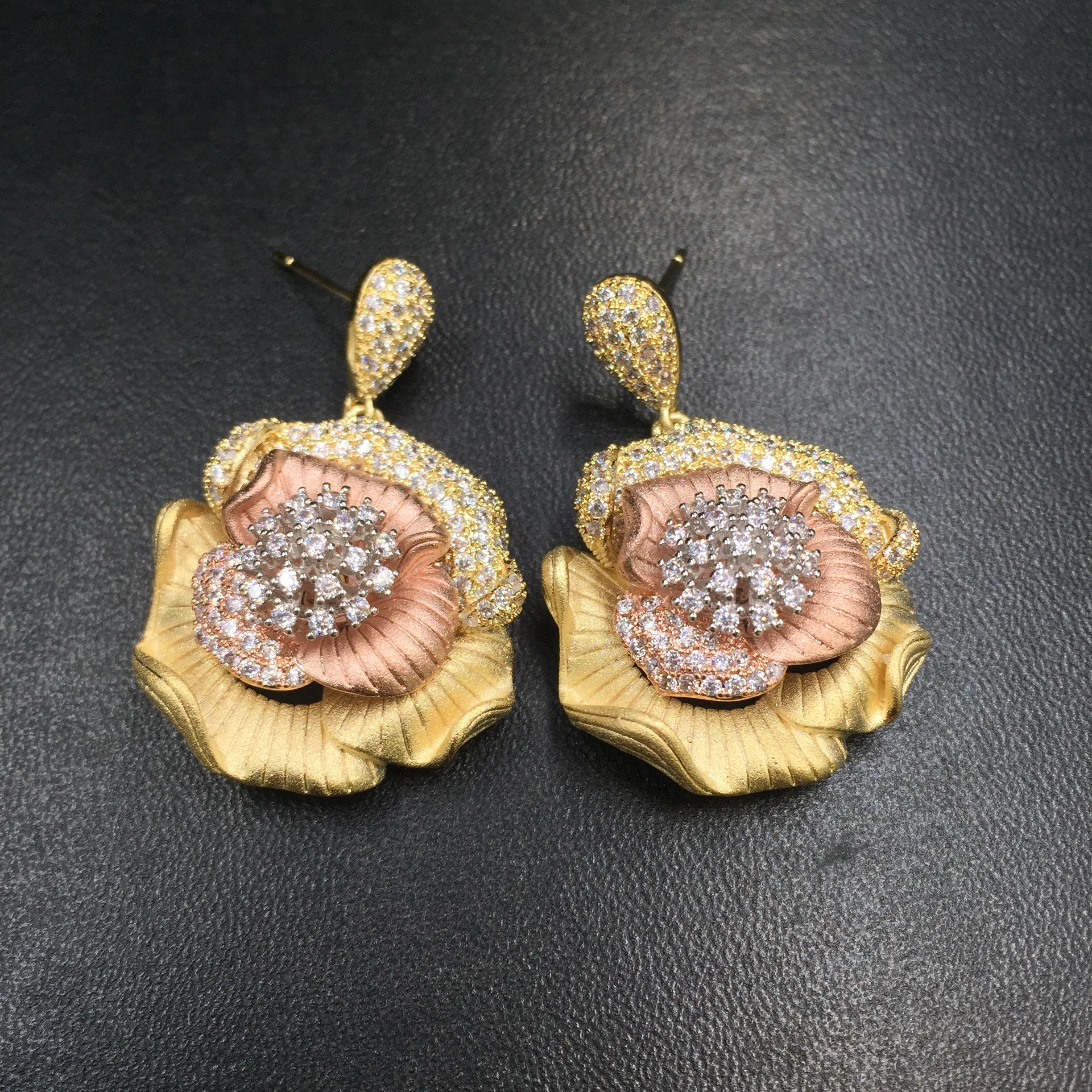Lanyika ювелирное элегантное роскошное цветущее зимнее милое ожерелье с сережками