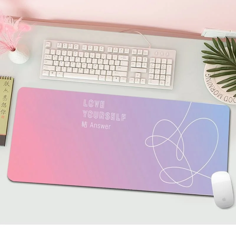 Игровой коврик для мыши домашний клавиатуры аниме Love Yourself Flower Kpop офисный
