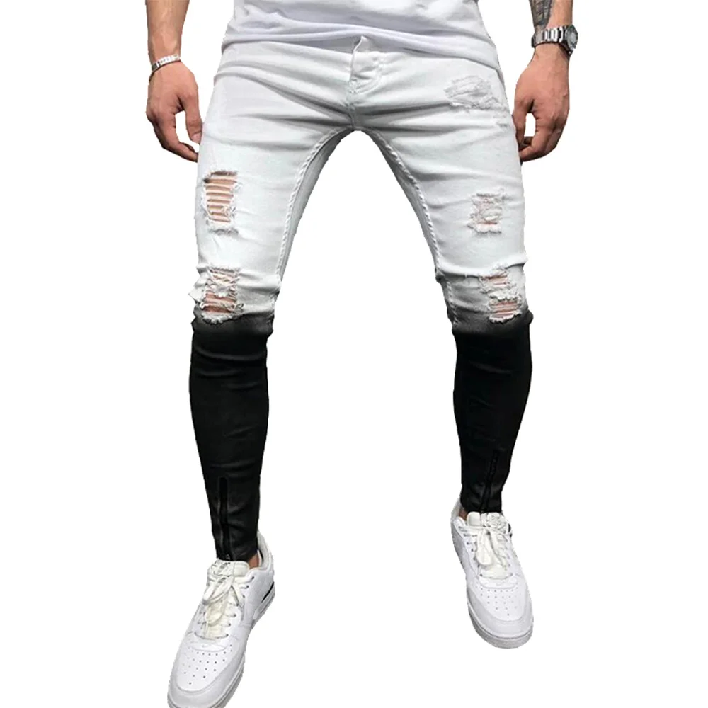 Skinny Jeans Men Gradient Color Plus Size Mens Ripped Jeans Stretchy Sllim Trousers White Black Casual Trousers Denim Pants
Skinny Jeans Men Gradient Color Plus Size Mens Ripped Jeans Stretchy Sllim Trousers White Black Casual Trousers Denim Pants