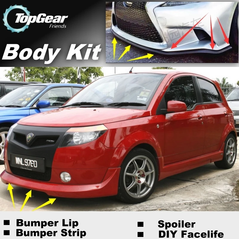 Дефлектор губ для бампера губы Proton Savvy передний спойлер юбка TopGear Friends to Car View
