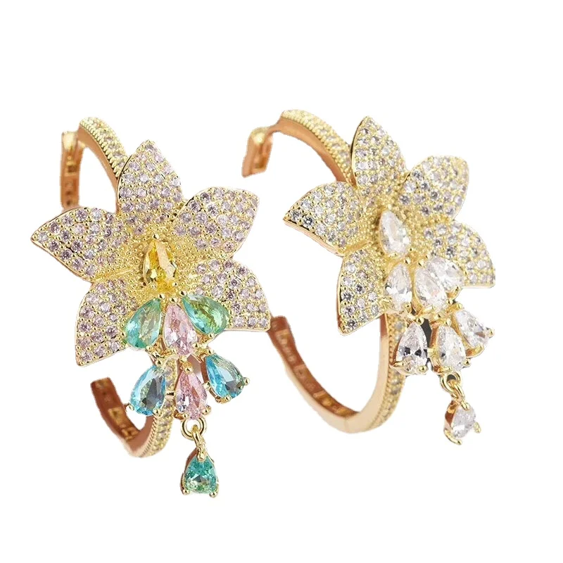 Blucome Quality Copper Zircon Earrings Colorful Flower Dangle Earrings for Women Party Dating Accessories Jewelry Fashion 2021
Blucome Quality Copper Zircon Earrings Colorful Flower Dangle Earrings for Women Party Dating Accessories Jewelry Fashion 2021