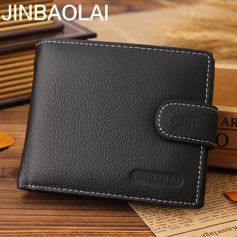 

JINBAOLAI Men's Retro Zipper Buckle Wallet Leather Short Paragraph Foreign Trade Wallet New Wallet Wallet Coin Purse
