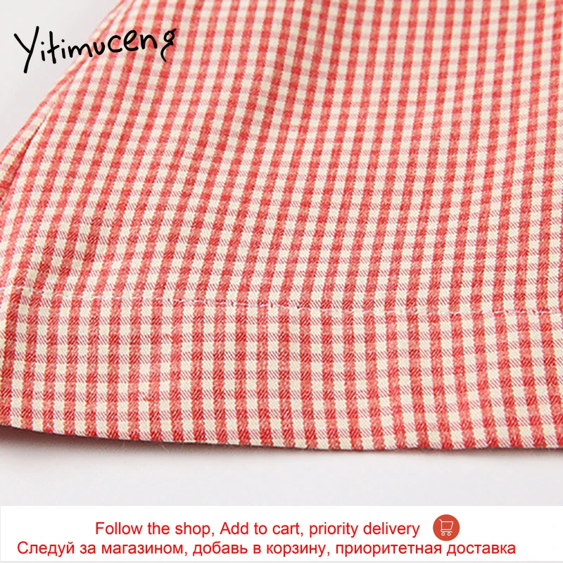 Yitimuceng Plaid Dresses Women Summer Straps Button Up High Waist A-Line Turn-down Collar Red 2021 Fashion New Sweet Dress
Yitimuceng Plaid Dresses Women Summer Straps Button Up High Waist A-Line Turn-down Collar Red 2021 Fashion New Sweet Dress