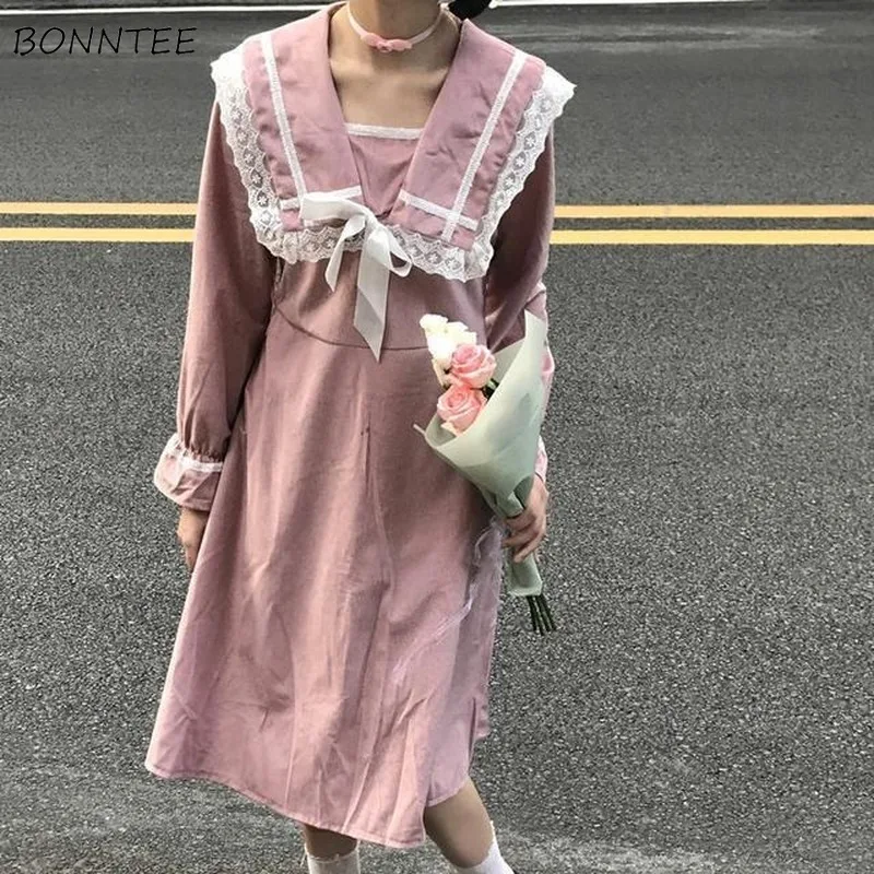 Sweet Pink Lolita Dresses Women Cute Bow Princess Fairy Squared Collar Vintage Elegant Girl Dress Trendy Chic Long-sleeve Korean
Sweet Pink Lolita Dresses Women Cute Bow Princess Fairy Squared Collar Vintage Elegant Girl Dress Trendy Chic Long-sleeve Korean