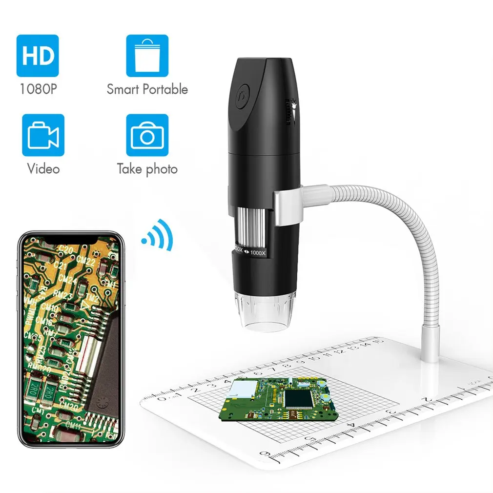 Беспроводной видеомикроскоп 1080P с Wi-Fi, цифровой микроскоп, ручной увеличительный эндоскоп с USB, портативная камера для осмотра
Беспроводной видеомикроскоп 1080P с Wi-Fi, цифровой микроскоп, ручной увеличительный эндоскоп с USB, портативная камера для осмотра