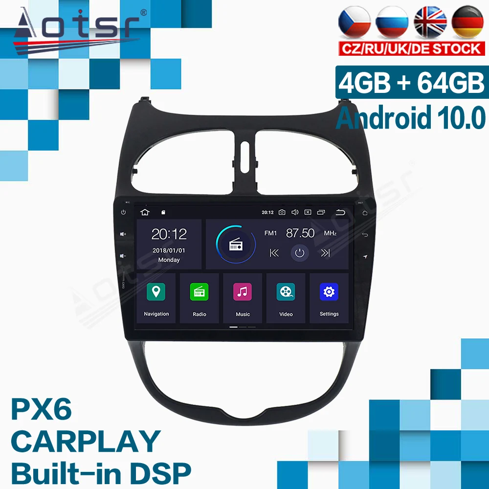 Aostr Android Car Radio For Peugeot 206 2000 - 2016 With Car Multimedia Radio Recorder Auto Stereo GPS OS 10.0 4G+64G Head Unit
Aostr Android Car Radio For Peugeot 206 2000 - 2016 With Car Multimedia Radio Recorder Auto Stereo GPS OS 10.0 4G+64G Head Unit