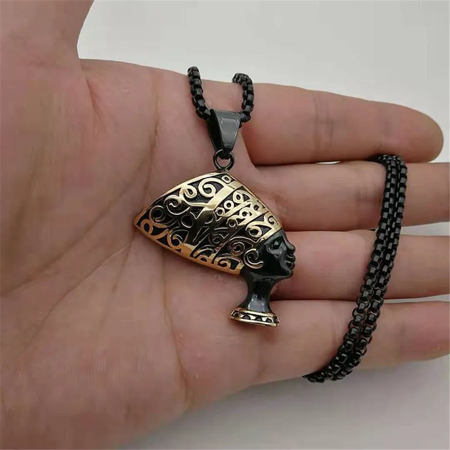 Egyptian Queen Nefertiti Pendant Necklaces for Women Men Jewelry Black Gold Color Wholesale Jewellery African Gift
Egyptian Queen Nefertiti Pendant Necklaces for Women Men Jewelry Black Gold Color Wholesale Jewellery African Gift