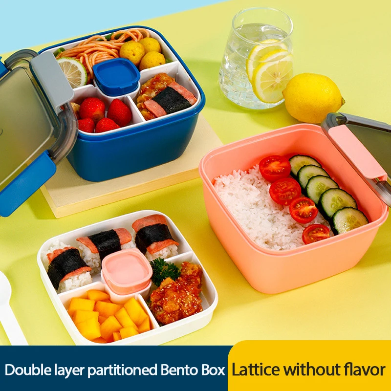 Portable Lunch Box Compartment Bento Box Microwave Oven Food Container Plastic Double-layer Storage Case Home Office Supplies
Portable Lunch Box Compartment Bento Box Microwave Oven Food Container Plastic Double-layer Storage Case Home Office Supplies