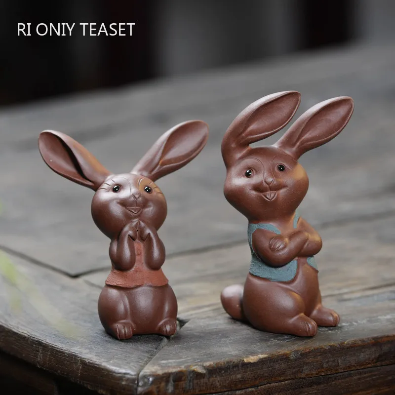 Chinese Zodiac Rabbit Ornaments Yixing Purple Clay Tea Pet Handmade Sculpture Tea Figurine Crafts Tea Set Decoration Gifts
Chinese Zodiac Rabbit Ornaments Yixing Purple Clay Tea Pet Handmade Sculpture Tea Figurine Crafts Tea Set Decoration Gifts