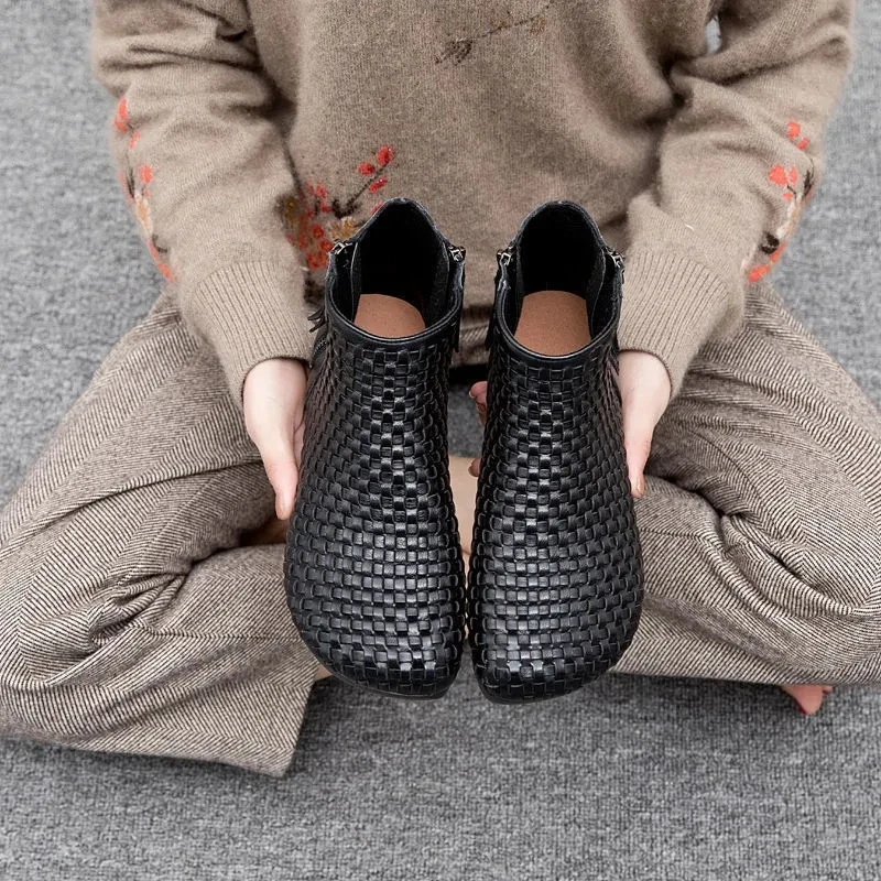 2021 Autumn Leather Boots Soft Women's Loafers Winter Fur Boots Black Braid Boots Ladies Mom Flat Heel Ankle Booties Woman
2021 Autumn Leather Boots Soft Women's Loafers Winter Fur Boots Black Braid Boots Ladies Mom Flat Heel Ankle Booties Woman