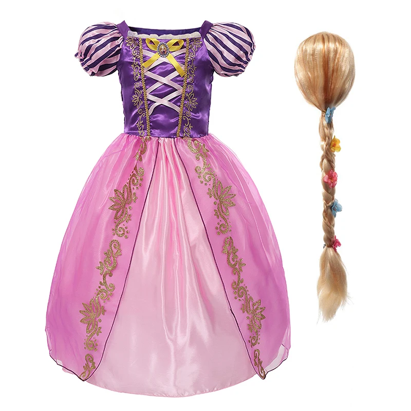 Платье Принцессы Disney для девочек Рапунцель косплея детей 2-8 лет платье Софии |